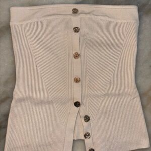Elegant Beige Button-Up Women's Blouse